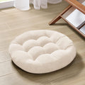 Round Meditation Cushion, Large Floor Pillow for Adults, 22 Inch Beige | Reading nook use, Zen relaxation, Tatami seating, Corduroy cover, 3.5 in thick, Shredded memory foam fill, Soft yoga pad by DegreesofComfort