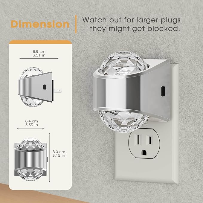 Briignite Night Lights Plug into Wall, Projector Night Light for Bedroom - Image 3