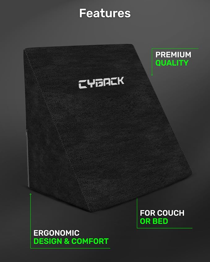 Couchmaster CYBACK, Ergonomic Gaming Lumbar Pillow with Memory Foam, Back Cushion for Optimal Comfort in Couch & Bed - Image 4