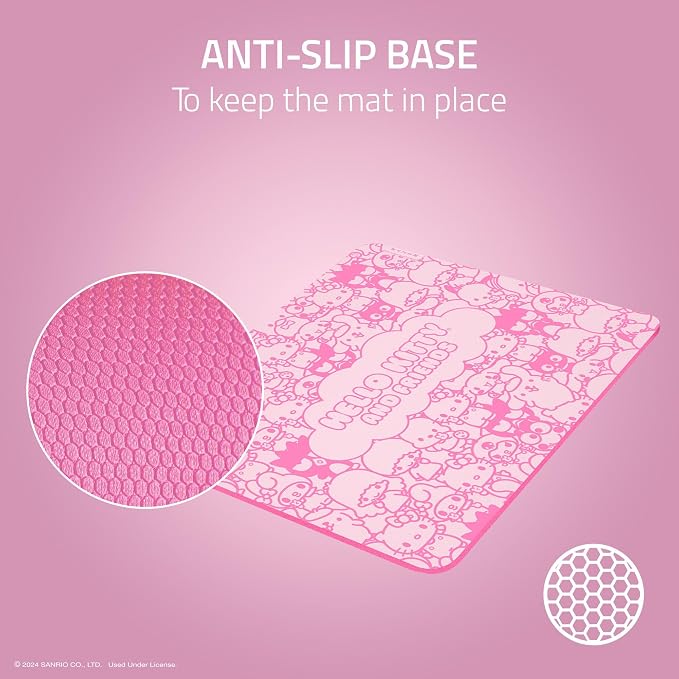 Razer Gigantus V2 Cloth Gaming Mouse Pad (M), Hello Kitty & Friends Edition | Textured MicroWeave Cloth Surface, Thick, High-Density Rubber Foam, Non Slip Base - Image 4