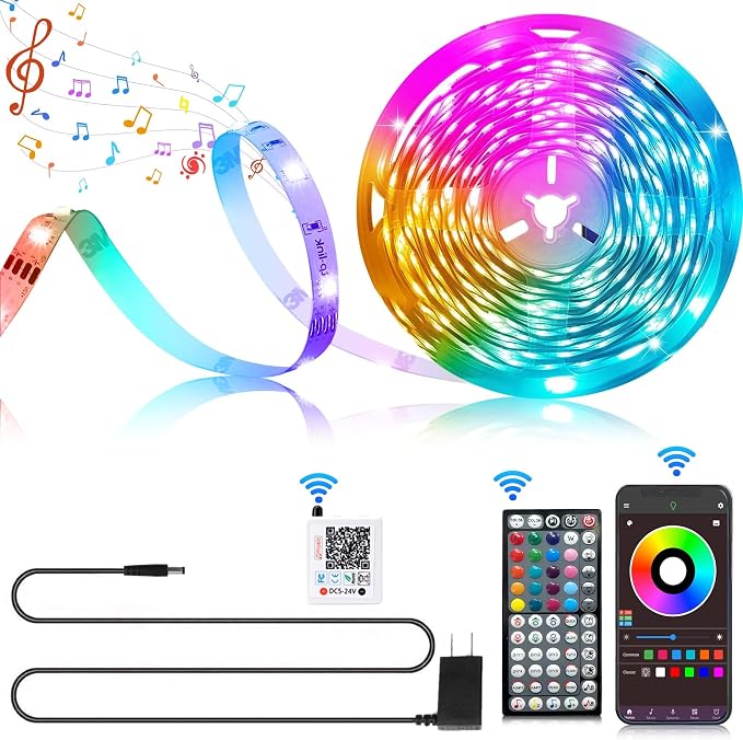 Ledagic Led Lights for Bedroom 55ft 540Leds Music Sync Led Strip Lights by Ledagic