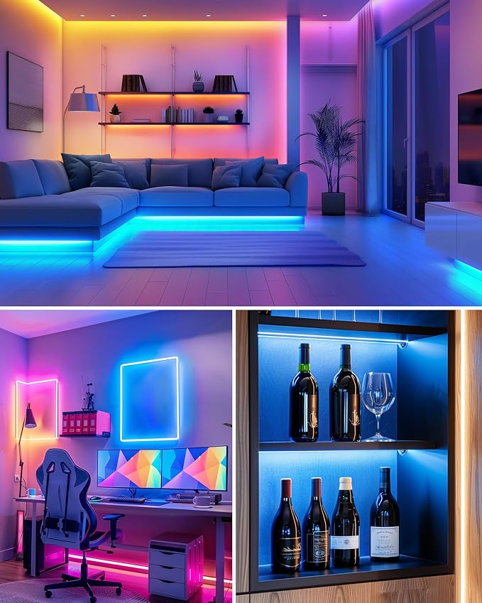 HitLights LED Strip Lights Kit, RGB Color Changing Tape Light Pre-Cut 4FT - Image 9