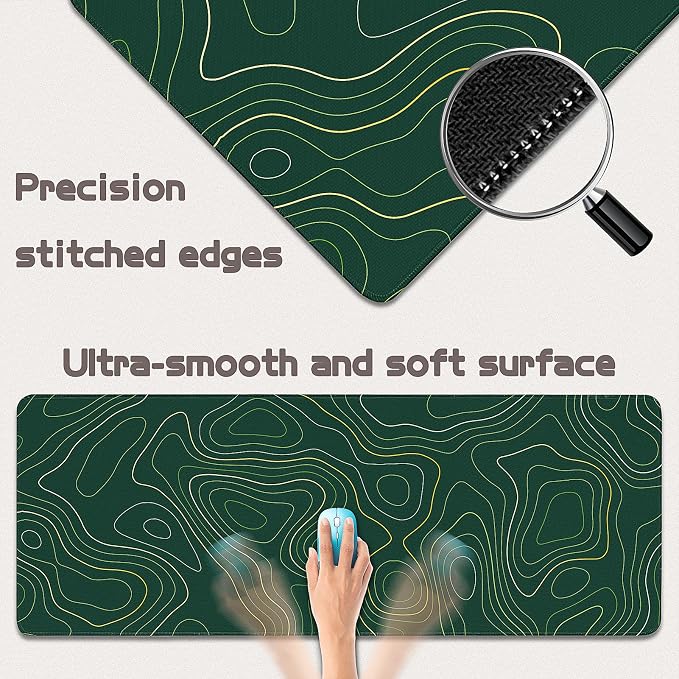 Gaming Mouse Pad - (31.5"×11.8") Topographic Large Mouse Pads for Desk - Desk Mat for Keyboard and Mouse with Non-Slip Base, Desks Pad Matfor Game/Office & Home - Image 2