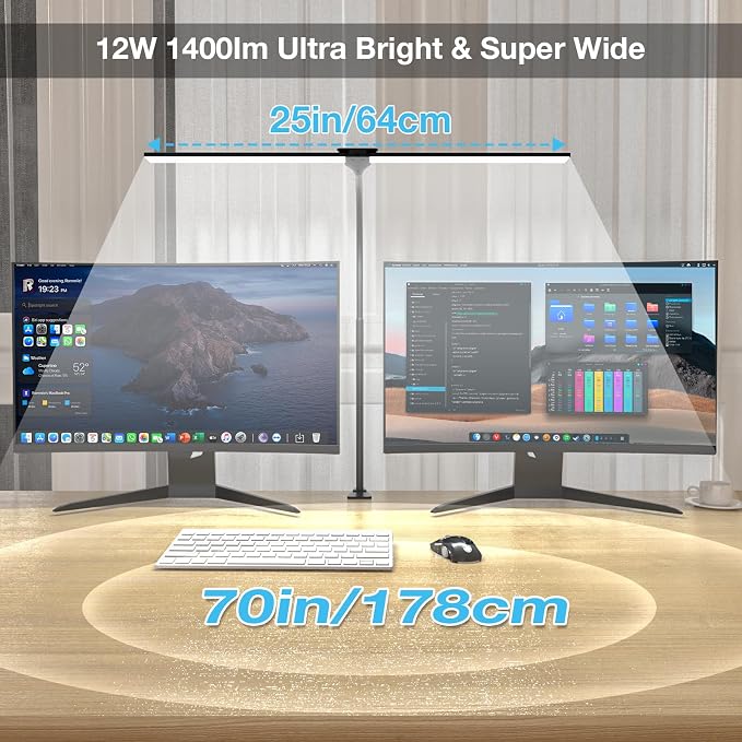 Hensam Desk Lamps for Home Office, Adjustable LED Desk Light with Clamp - Image 2