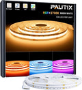 PAUTIX COB LED Strip Lights,RGBW LED Lights RGB+2700K Warm White UL Listed Dotless 24V Color Changing RGB Light for Gaming Room,Cabinets,Bedroom,Party Lighting(Power Supply & Controller Not Included) by PAUTIX
