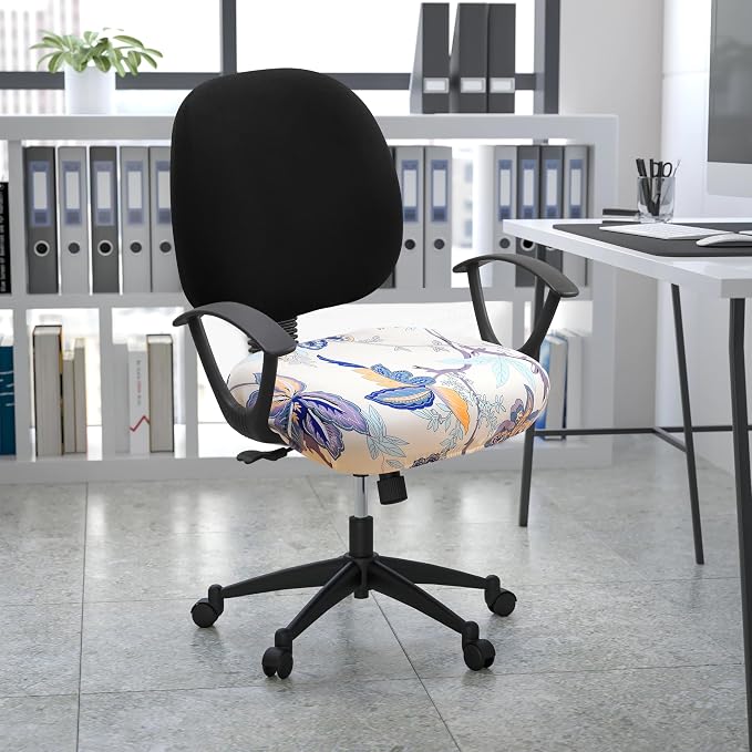 Smiry Stretch Printed Office Computer Desk Chair Seat Covers | Stretch Fit, Soft Fabric Universal Rotating Chair Cover, Washable Removable, Anti-Dust Seat Cushion Protector - Image 9