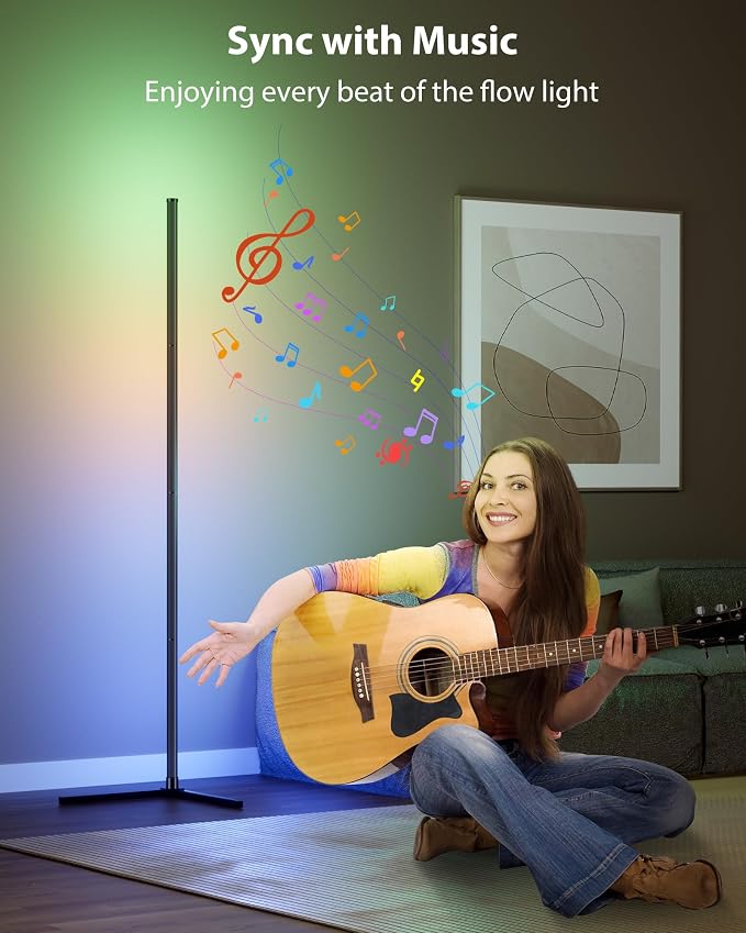 RGB Corner Floor Lamp, 65" Color Changing Modern Corner Lamp with APP Control, Modern LED Lamp with 16 Million Colors & Music Sync for Living Rooms, Bedrooms, and Gaming Rooms - Image 6