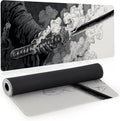 Gaming Large Mouse Pad, Japanese Samurai Sword Desk Mat, Big Mousepad Non-Slip XL Extended Laptop Computer Keyboard Mat for Gamers, Office&Home, 31.5x11.8in, Black and White by Unknown