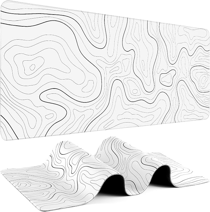 Gaming Mouse Pad - (31.5"×11.8") Topographic Large Mouse Pads for Desk - Desk Mat for Keyboard and Mouse with Non-Slip Base, Desks Pad Matfor Game/Office & Home by Unknown