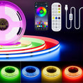 PAUTIX 5V USB COB RGB LED Strip Light 4.92ft/1.5m Color Changing Light Strips,TV Backlight Multicolor Flexible Under Cabinet Tape Lights with Bluetooth Control for Bedroom,Kitchen,Home DIY Lighting by PAUTIX