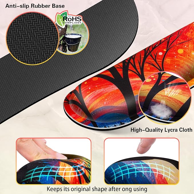 Canjoy Desk Mat with Wrist Rest, Anime Black Cats Keyboard and Mouse Pad - Image 4
