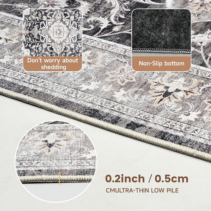 Office Chair Mat for Hardwood Tile Floor, 36"x48"Anti-Slip Under Desk Carpet Protector for Rolling Computer Chair Mat, Machine Washable Office Area Carpet (Chenille,Brown) - Image 4
