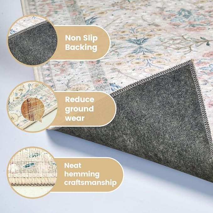 Office Chair Mat for Hardwood Tile Floor, 36"x48"Anti-Slip Under Desk Carpet Protector for Rolling Computer Chair Mat, Machine Washable Office Area Carpet (Chenille,Buttery Yellow) - Image 4