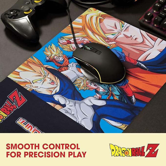 Dragon Ball Z Large Gaming Mouse Pad 31"x15" XL Computer Desk Mat, Anime | Dragon Ball Z anime gaming mouse pad, Oversized 31x15in smooth fabric top, stitched edges, non-slip rubber base. - Image 4