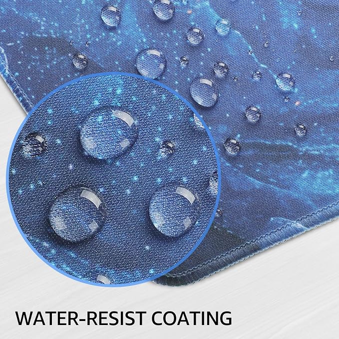 KTRIO Large Gaming Mouse Pad, Desk Mat, 31.5 x 11.8 in, Blue Marble, XL | Smooth Micro-Weave Surface, Artistic Pattern Design, Non-Slip Rubber Base, Durable Stitched Edges, Office & Home Use - Image 5