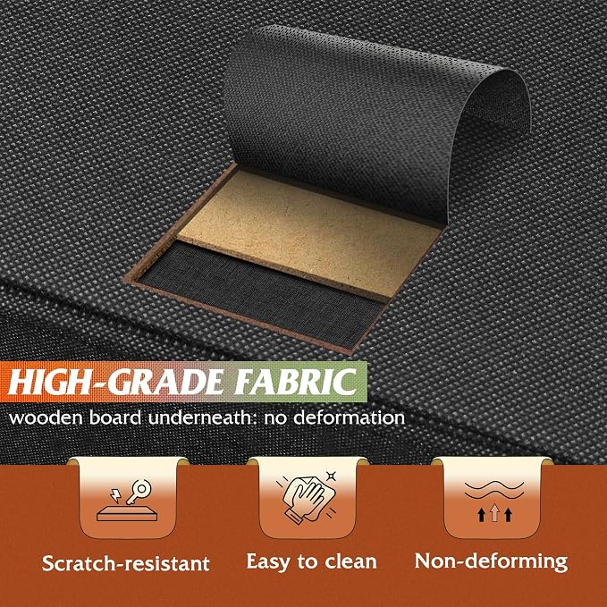 WLIVE Nightstand, Nightstand with 2 Drawers, Bedside Furniture, Night Stand, Small Dresser for Bedroom, College Dorm, End Table with Fabric Bins, Dormitory, Black and Rustic Brown - Image 6