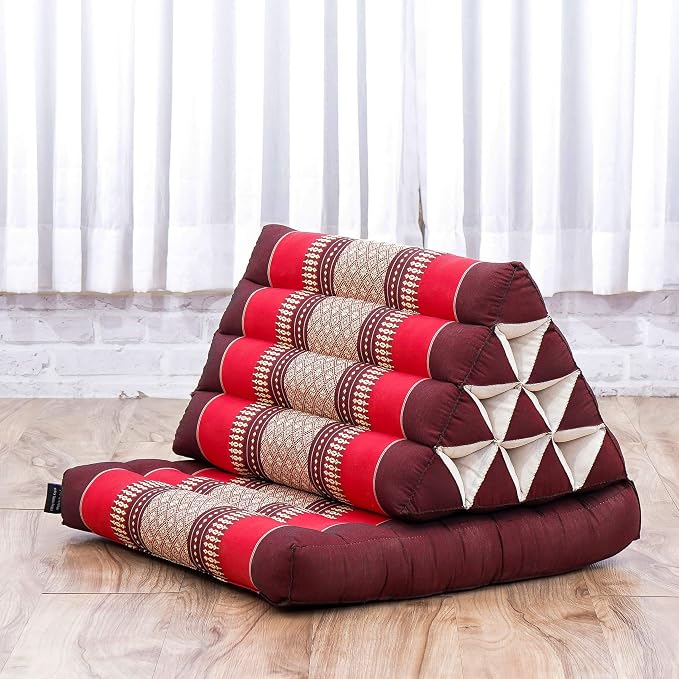 Leewadee 1-Fold Mat with Triangle Cushion – Comfortable TV Pillow, Foldable Mattress with Cushion Made of Eco-Friendly Kapok, 30 x 20 inches, red - Image 5