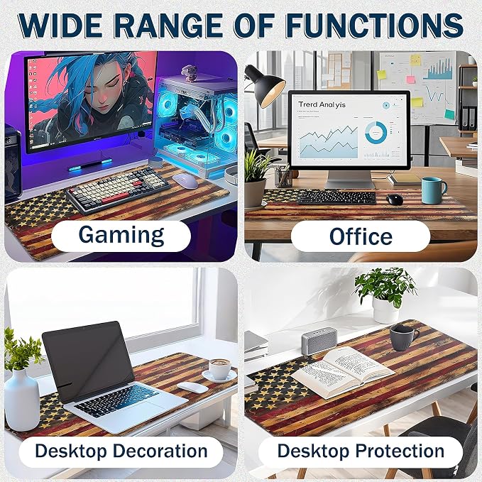 Mouse Pad Gaming - Desk Mat for Keyboard and Mouse - Large Mouse Pad for Desk, Mousepad (35.4" X 15.7") with Non-Slip Base, Desks Pad Mat Office and Home - Image 5