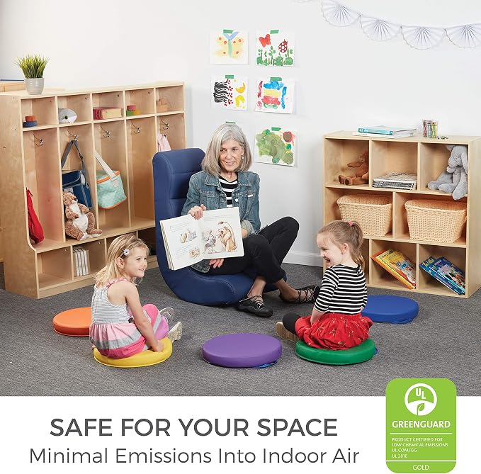 Factory Direct Partners Soft Ergonomic Horizontal Soft Floor Video Rocker - Cushioned Ground Chair Great for Reading, Gaming or Watching TV for Kids, Teens and Adults - Navy, 10489-NV - Image 6
