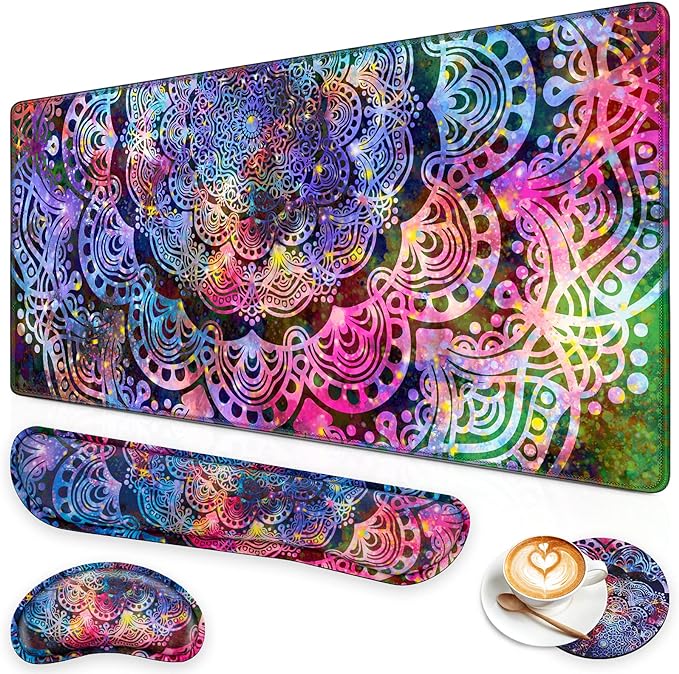 Canjoy Desk Mat with Wrist Rest, Keyboard and Mouse Pad Wrist Support Pad ﻿ by Canjoy