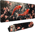 Koi Fish Desk Mat, XL 31.5"x11.8" Large Mouse Pad, Japanese Cherry Blossoms Extended Gaming Mouse Mat,Non-Slip Rubber Base Waterproof with Stitched Edges for Gaming Office Home Decor by Unknown