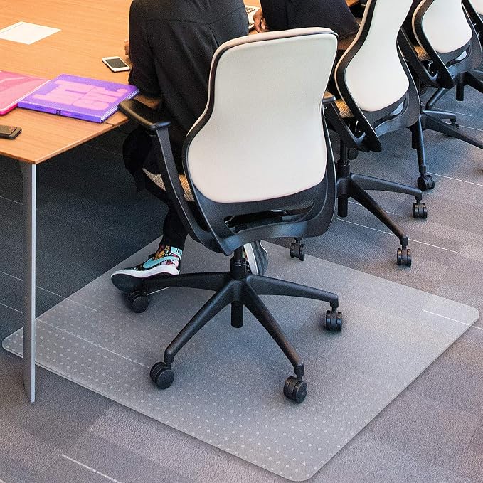 Azadx Office Chair Mat for Carpet Large Desk Chair Mat for Carpeted Floors | Floor Mat for Office Chair on Low, Standard and No Pile Carpeted Floors Durable Carpet Protector Mat (45x 53'' Rectangle) - Image 6