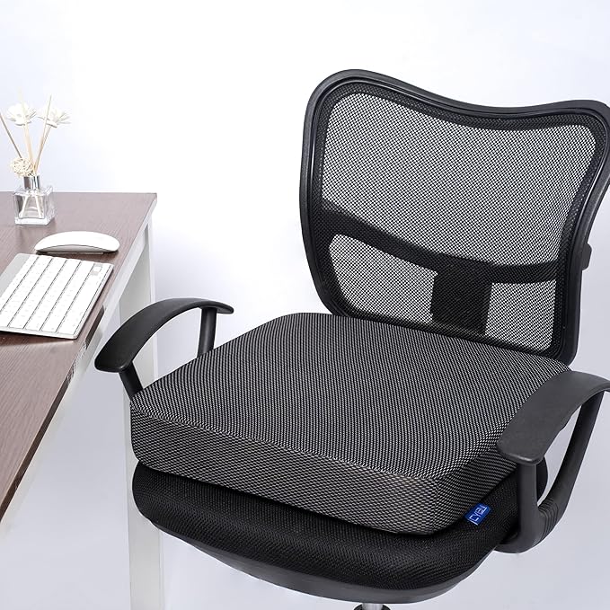 Ifoam Gel Infused Memory Foam Layer Wheelchair Cushion - Seat Cushion for Wheelchair-Office Chair, Kitchen Chair-Pressure Sore and Tailbone Pain Relief-High Dense Polyfoam Base (Black, 18×18×3 inch) - Image 7
