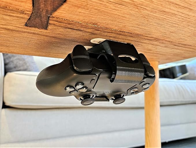 Controller Holder – Under Desk or Wall Mount Compatible with PS5 DualSense and Xbox Controllers | Quick Snap-in Design | Made in USA by Unknown