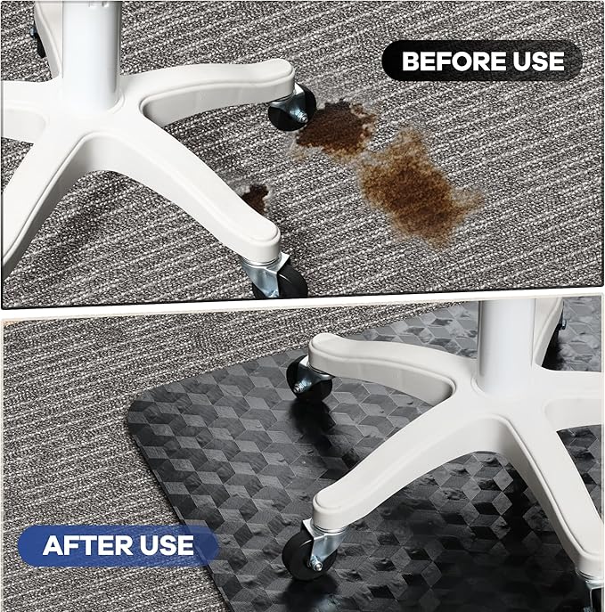 BesWin Office Chair Mat for Carpet, 48" x 60" Large Computer Desk Chair Mat for Low Carpeted Floors, Thick and Sturdy Carpet Protector for Rolling Chairs, Easy Glide Floor Mat for Home, Gaming (Black) - Image 4