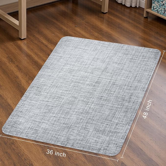 Sycoodeal Office Chair Mat for Hardwood & Tile Floor, 36" x 48" Heavy Duty Computer Gaming Chair Mat for Rolling Chairs Non-Curve, Anti-Slip, Floor Protector for Home Office (Grey) - Image 3