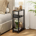 Rolling Side Table with Wheels, Narrow End Table with Charging Station by DGSANDGPuttheCustomerFirst