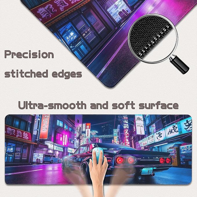Gaming Mouse Pad - (31.5"×11.8") Sports Car Large Mouse Pads for Desk - Desk Mat for Keyboard and Mouse with Non-Slip Base, Desks Pad Matfor Game/Office & Home - Image 2