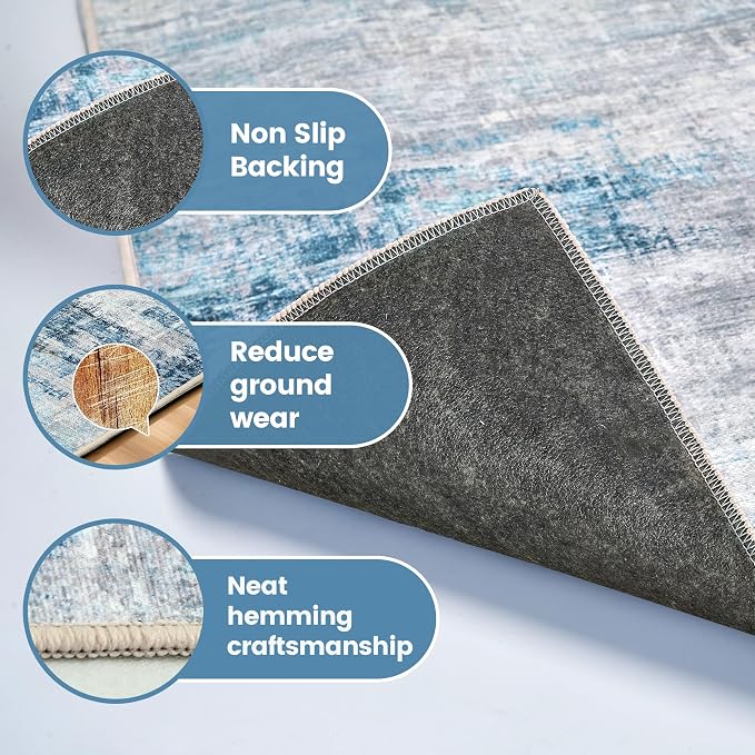 Office Chair Mat for Hardwood Tile Floor, 36"x48"Anti-Slip Under Desk Carpet Protector for Rolling Computer Chair Mat, Machine Washable Office Area Carpet (Chenille,Grey) - Image 4
