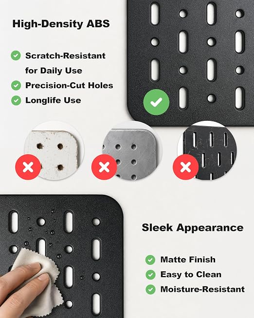 Clamp-On Desk Pegboard Organizer, 14 Accessories, Black | 14 Peg Board Accessories, Controller Holders, Keyboard Stand, Headphones Holder, Cable Storage for gaming setups, home office - Image 3