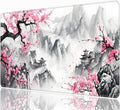 Japanese Watercolor Cherry Blossoms Desk Mat, XXL 35.4"x15.7" Large Mouse Pad, Pink Sakura Extended Gaming Mouse Mat,Non-Slip Rubber Base Waterproof with Stitched Edges for Gaming Office Home Decor by Unknown