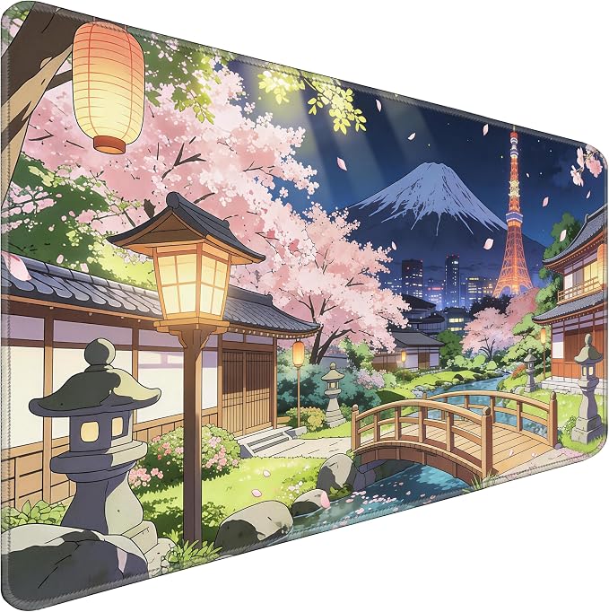Durable Desk Pad 31.5x15.7 Inch - Thick XXL Mouse Pad, Bridge | Anti Fray Stitched Edges Natural Rubber Base Smooth Fabric Top by CustomerFirstServiceFirst