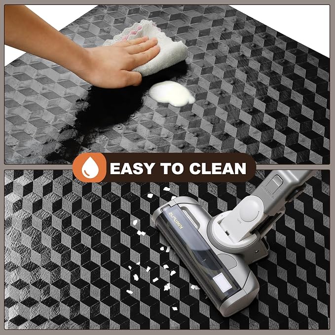 BesWin Office Chair Mat for Hard Floors, 48" x 60" Heavy Duty Large Computer Desk Chair Mats for Hardwood Floor, Anti-Slip Under Chair Floor Protector Mat for Home Office, Gaming - Black - Image 2