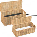 2PCS Cable Management Box Set, Handmade Rattan Cord Organizer by Cantalop
