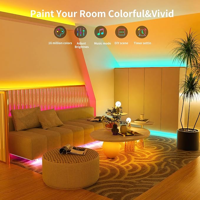 Ledagic Led Lights for Bedroom 55ft 540Leds Music Sync Led Strip Lights - Image 4