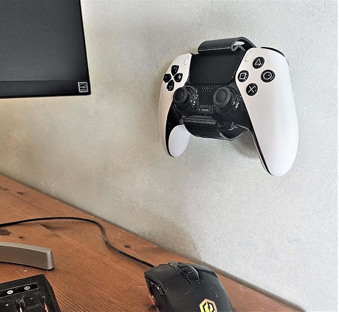 Controller Holder – Under Desk or Wall Mount Compatible with PS5 DualSense and Xbox Controllers | Quick Snap-in Design | Made in USA - Image 5