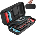 Switch Carrying Case Compatible with Nintendo & OLED, Portable Switch Travel Carry Case Fit for Joy-Con and Adapter, Hard Shell Protective OLED Pouch Bag with 20 Games, Black by OIVO