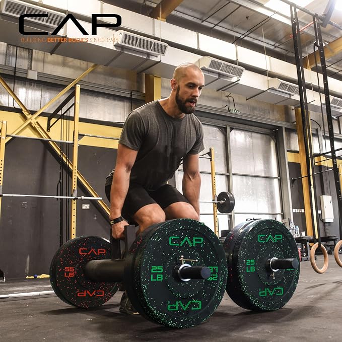 CAP 2-inch Olympic Bumper Plate Weight Set | 100-370 lbs | Multiple Colors | Storage Rack Optional - Image 5