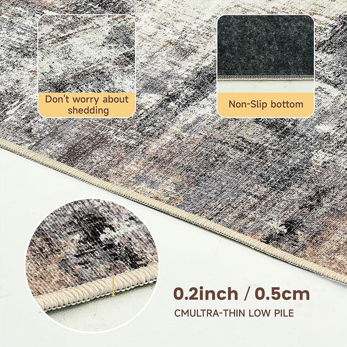 Office Chair Mat for Hardwood Tile Floor, 36"x48"Anti-Slip Under Desk Carpet Protector for Rolling Computer Chair Mat, Machine Washable Office Area Carpet (Chenille,Beige) - Image 6