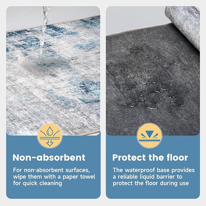 Office Chair Mat for Hardwood Tile Floor, 36"x48"Anti-Slip Under Desk Carpet Protector for Rolling Computer Chair Mat, Machine Washable Office Area Carpet (Chenille,Grey) - Image 5