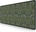 iCasso Aesthetic Floral Desk Mat, 31.5x11.8in Mouse Pads, Retro Green | Anti-Slip Mousepad with Stitched Edges, Waterproof Computer Pad, Desk Accessories Office Decor for Women by iCasso