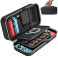OIVO Switch 1 Carrying Case Compatible with Nintendo & OLED, Portable Switch Travel Carry Case Fit for Joy-Con and Adapter, Hard Shell Protective OLED Pouch Bag with 20 Games, Grey by OIVO