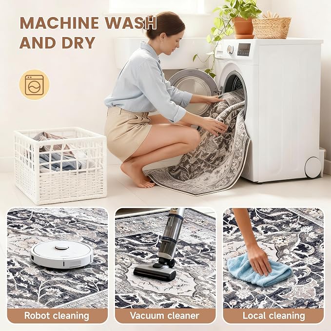 Office Chair Mat for Hardwood Tile Floor, 36"x48"Anti-Slip Under Desk Carpet Protector for Rolling Computer Chair Mat, Machine Washable Office Area Carpet (Chenille,Brown) - Image 6
