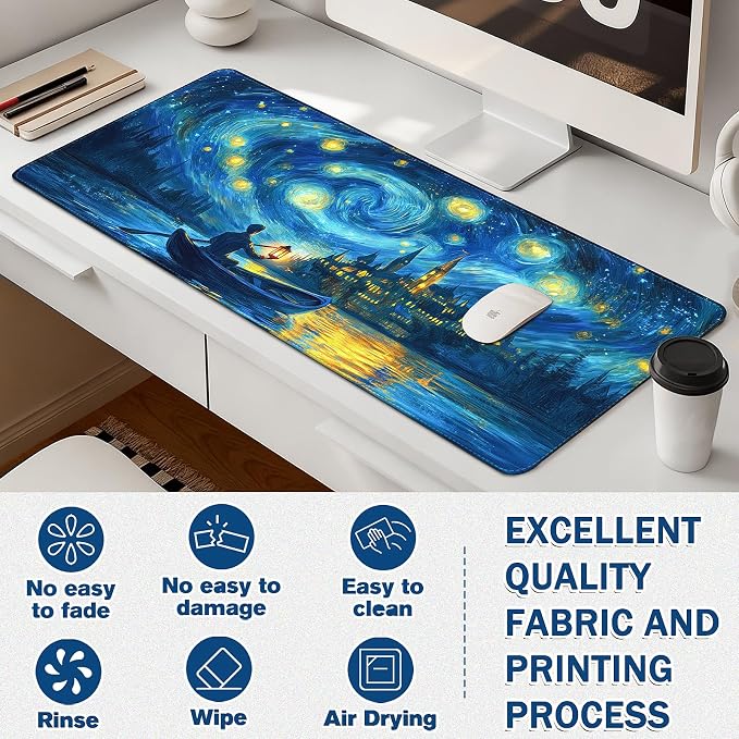 Mouse Pad Gaming - Desk Mat for Keyboard and Mouse - Large Mouse Pad for Desk, Mousepad (35.4" X 15.7") with Non-Slip Base, Desks Pad Mat Office and Home - Image 3