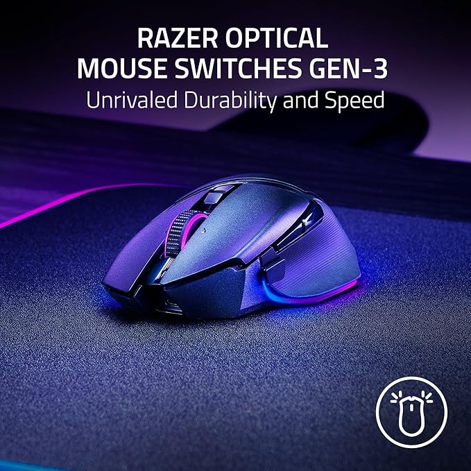 Razer Basilisk V3 Pro 35K Wireless Gaming Mouse, 140 Hr Battery, Black | 35K DPI Optical Sensor Gen 2, HyperScroll Tilt Wheel, 13 Customizable Controls, Chroma RGB, Optical Switches Gen 3 - Image 7