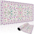 Purple Floral Desk Mat Large Mouse Pad 31.5"x15.7" Anti-Slip | Extended Mousepad, Non-Slip Rubber Base , Stitched Edges, for Computer/Laptop/Office/Home by Mcapirivo